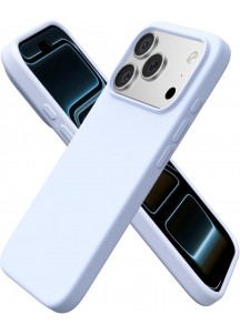 Ip17Pro Liquid Silicone Magnetic Shockproof Phone Case-Baby Blue