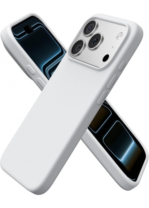 Ip17Pro Liquid Silicone Magnetic Shockproof Phone Case-Light Gray